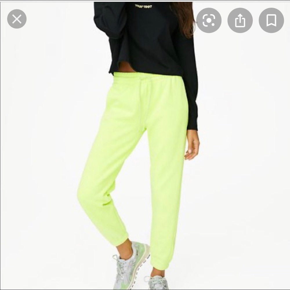 Aritzia TNA Neon Yellow Sweatpants